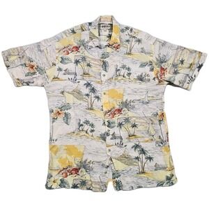 Vtg Campa Moda Hawaiian Camp Shirt Mens M Lobster Island Lemons Alcohol Drinks
